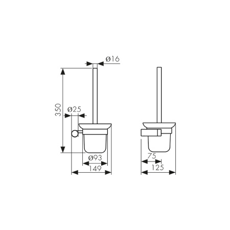 KH-3296 Держатель для туалетного ёршика настенный KAISER 